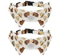 West Wild Lot de 2 colliers vintage avec nœud papillon et nœud papillon pour chien et chat de petite et moyenne taille