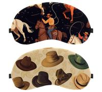 West Wild Lot de 2 masques de cowboy pour les yeux, masque de sommeil pour les yeux pour dormeur latéral, bandeau pour les yeux sans pression oculaire, couverture de sommeil réglable, bloque