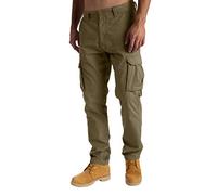 westAce Pantalon cargo de travail décontracté pour homme avec poches genouillères 100 % coton, beige foncé, 34W / 30L