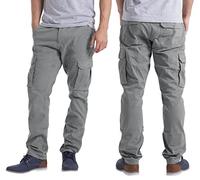 westAce Pantalon cargo militaire pour homme, motif camouflage sauvage, jambe droite, flexible, décontracté, multi-poches, vêtement de travail, plein air, randonnée, coupe régulière, gris, 44W / 30L