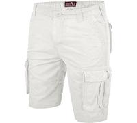 westAce Short cargo décontracté en coton pour homme, blanc, 48