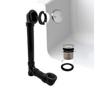 Westbrass A4931-20 Bonde de baignoire et trop-plein avec bouchon de vidange et plaque frontale à 2 trous - Tuyau ABS Sch. 40, acier inoxydable