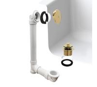 Westbrass A49421-01 Bonde de baignoire en PVC Sch. 40 35,6 cm avec bonde de vidage et trop-plein en laiton poli