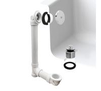 Westbrass A49421-26 Sch. 40 Bonde de baignoire et trop-plein en PVC avec siphon à visser et façade à un trou, chrome poli 35,6 cm