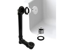 Westbrass A49711-26 Bonde de baignoire et trop-plein en ABS Sch. 40 avec bouchon de vidange et plaque frontale à un trou, chrome poli 35,6 cm