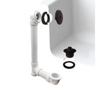 Westbrass A49721-12 Bonde de baignoire et trop-plein 3,8 cm avec bouchon de vidange et plaque frontale à un trou - SCH. 40 PVC, bronze huilé