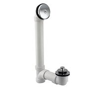 Westbrass A49721-26 Bonde de baignoire et trop-plein 3,8 cm avec bouchon de vidange et plaque frontale à un trou - Sch. 40 PVC, chrome poli