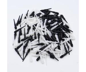 WestCH 200 Pièces Flechette Pointe Plastique Pro Bout Fléchettes Pointe Flechette Plastique Souple Filetage 2BA Embouts de Fléchettes en Plastique pour Fléchettes Électroniques(Noir/Blanc)