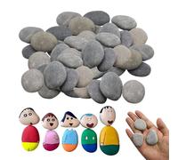 WestCH 25 Pièces Galets a Peindre Galet 3-5cm Créatif Pierres Plates à Peindre Naturels Galets Plats à Bricoler pour Bricolage Décoration de Jardin Zen Aquarium Plage Pots de Fleurs