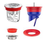 WestCH 5 Pièces Bouchon Siphon de Sol de Douche,32-52mm Clapet Anti Odeur Douche(32-40mm,35-52mm),Bouchon Anti Odeur Douchè Plastique,Prévention des Refoulements et des Odeurs pour Bains Salles
