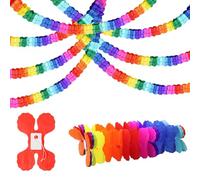 WestCH 7 Pièces Guirlande en Papier Colorées Banderole Feston Papier Cellulaire a Suspendre Trèfle à Quatre Feuilles Guirlandes pour Anniversaire Mariage Noël Carnaval Fête