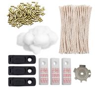 WestCH Kit d'accessoires pour Briquet à Essence Universel, pièce de réparation de Rechange pour Briquet, 100 Pierres à feu, 50 mèches, 7 Cotons, 6 Joints, 1 Tournevis