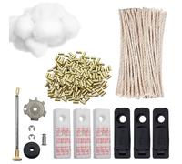 WestCH Kit D'accessoires pour Briquet à Essence Universel, Pièces de Réparation pour Kit Zippo, 100 Pierre à Briquet, 50 mèches, 7 cotonnets, 6 Joints