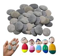 WestCH Lot de 20 Pierres Plates de 4 à 6 cm à Peindre, Galets Plats, à Peindre, Galets décoratifs, Convient pour Les Enfants, Cadeau de Peinture, Peinture colorée, décoration de Jardin
