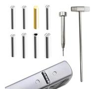 WestCH Lot de 8 goupilles de charnière, kit d'accessoires de réparation pour briquets à essence, avec 1 bâton à frapper et 1 marteau, accessoires pour briquets à essence - Pièce de rechange pour
