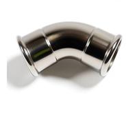 Westco Presse en acier inoxydable 54 mm Coude égal à 45° - Raccord de changement de direction pour tuyau d'eau et de chauffage