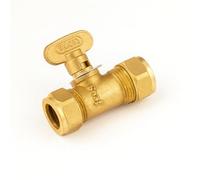 Westco Valve d'isolement de gaz 10 mm - Compression x Compression Vanne d'arrêt en laiton pour tuyauterie de gaz