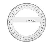 Westcott 10136 Cercle Complet Rapporteur en plastique transparent 15 cm