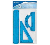 Westcott 10301 00 Règle flexible, 3 pièces, plastique Lot de 3 couleurs assorties