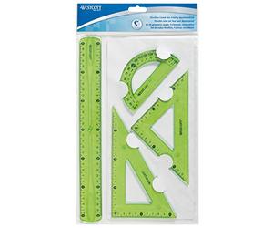 Westcott 10302 00 Règle flexible, 4 pièces, plastique Lot de 3 couleurs assorties