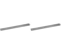 Westcott 14176 00 Règle en aluminium, incassable, 30 cm, et inch Graduation en gris (Lot de 2)