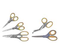 Westcott 52431 Lot de 5 Ciseaux Titanium Super Softgrip Gris/Jaune