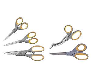 Westcott 52431 Lot de 5 Ciseaux Titanium Super Softgrip Gris/Jaune