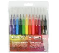 Westcott Airbrush Set Recharge de feutres | 12 feutres de couleurs vives pour enfants Kit aérographe | soluble dans l'eau & facilement lavable | Airbrush Fun pour peindre & dessiner | E-16801 00