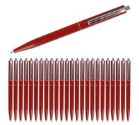 Westcott ALLTIME Lot de 25 stylos à bille rétractables avec encre rouge Largeur de trait M avec recharge standard X20 - Résistant aux documents ISO 12757-2 - Clip métallique robuste - E-737449 00