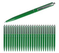 Westcott ALLTIME Lot de 25 stylos à bille rétractables avec encre verte Largeur de trait M avec recharge standard X20 - Résistant aux documents ISO 12757-2 - Clip métallique robuste - E-737463 00
