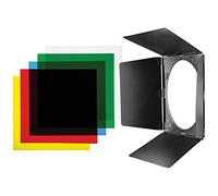 Westcott Barndoor Set avec gels de théâtre (Rouge, Bleu, Vert, Jaune, Diffusion) pour réflecteur large 70 degrés