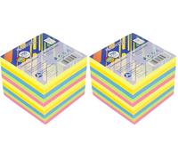 Westcott Bloc-notes multicolore 700 feuilles | Bloc de feuilles collées de 9 x 9 cm en 5 couleurs | Papier 80 g/m² | E-1730907 00 (Lot de 2)