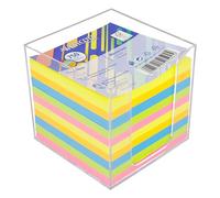 Westcott Bloc-notes multicolore 750 feuilles dans une boîte | Bloc-notes avec feuilles de 9 x 9 cm en 5 couleurs | Boîte solide en plastique transparent | Papier 80 g/m² | E-1733212 00