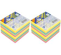 Westcott Bloc-notes multicolore 750 feuilles, recharge | Bloc-notes avec feuilles 9 x 9 cm en 5 couleurs | Recharge pour boîte distributrice | Papier 80 g/m² | E-1733229 00 (Lot de 2)