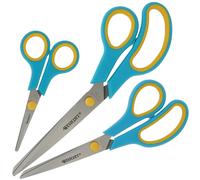 WESTCOTT Ciseaux Easy Grip set de 3 pièces turquoise/jaune citron