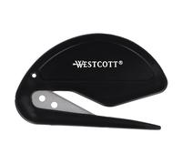 Westcott Coupe-papier avec poignée de sécurité | Coupe-papier extra tranchant avec lame en acier inoxydable | poignée ergonomique de sécurité | ouvre les lettres facilement et proprement | E-29699 00