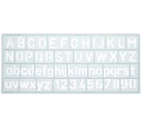 Westcott E-10610 00 Pochoir À Lettres Majuscules Et Chiffres Bleu Clair 10 Mm