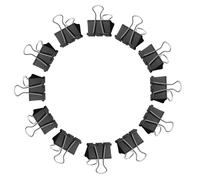 Westcott E-10700 00 Lot de 12 pinces 32 mm, noir 32 mm Noir