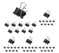 Westcott E-10700 00 Lot de 60 pinces pliantes 15 mm en métal pour documents, papier robuste et réutilisable pour bureau et maison Noir