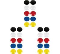 Westcott E-10814 00 Lot de 30 aimants Ronds de 25 mm chacun 2 x Blanc, Noir, Rouge, Bleu, Jaune