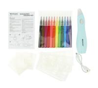 Westcott Set Airbrush pour enfants E-16800 - Crayon électrique 12 feutres 19 pochoirs batterie USB