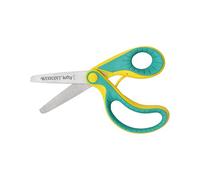 Westcott E-22003 00 Ergo JR. Lefty Ciseaux ergonomiques pour enfant gaucher, lame en acier de 5,3 cm, poignée Softgrip, vert/jaune, 13,3 cm