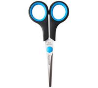 Westcott E-30252 00 Ciseaux Easy Grip Lefty inoxydables droits anneaux symétriques pour gauchers 13 cm Bleu/Noir