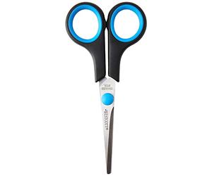 Westcott E-30252 00 Ciseaux Easy Grip Lefty inoxydables droits anneaux symétriques pour gauchers 13 cm Bleu/Noir