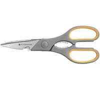 Westcott Ciseaux multifonctions E-30486 00 Titanium Super avec anneaux Softgrip 21 cm Gris/Jaune