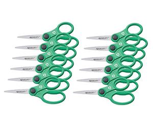 Westcott e-32150 00-ciseaux i tapis kleen earth inoxydable, manche en plastique de 13 cm-vert-lot de 12