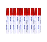 Westcott E-713051 00 Lot de 10 marqueurs permanents pour tableau à feuilles avec pointe ogive 1,5 à 3,0 mm Rouge Encre de qualité supérieure, séchage rapide, imperméable, faible odeur, résistant à la