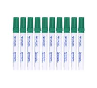 Westcott E-713053 00 Lot de 10 marqueurs permanents pour tableau à feuilles avec pointe ogive 1,5 à 3,0 mm Vert Encre de qualité supérieure, séchage rapide, imperméable, faible odeur, résistant à la
