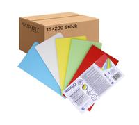 Westcott E-733323 00 - Lot de 15 cartes de modération - Mélange de couleurs intenses - Cartes robustes 190 g/m² - Format 10,5 x 20 cm - Idéales pour les valises de modération, les ateliers, les