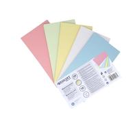 Westcott E-733324 00 - Lot de 200 cartes de modération - Mélange de couleurs pastel - Cartes robustes 190 g/m² - Format 10,5 x 20 cm - Idéales pour les valises de modération, les ateliers, les